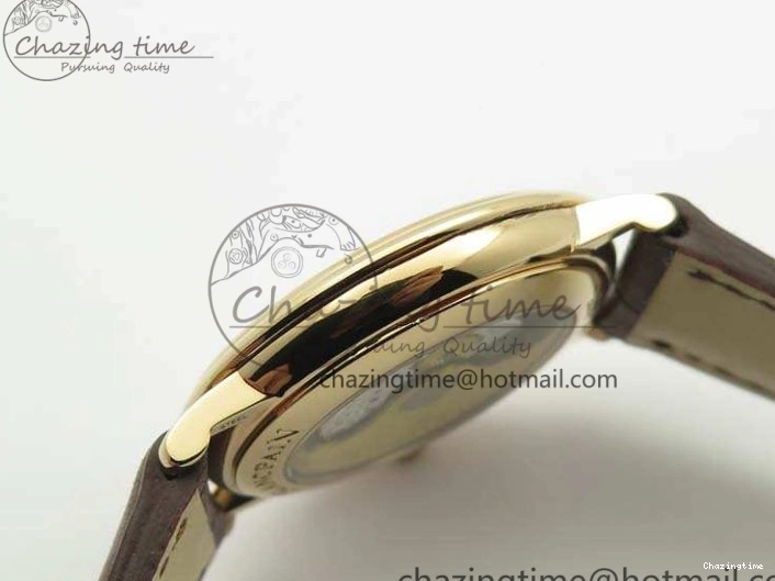 0824 Villeret 6651 RG ZF 1:1 Best Edition White Dial On Brown Leather Strap A ComfortFit 8097